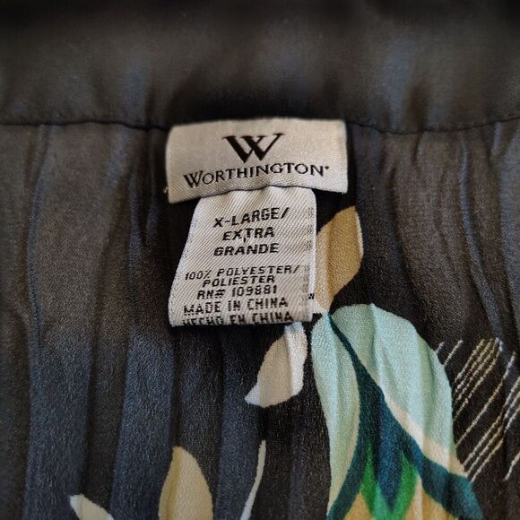 Y2K Square Neck Flutter Grunge Top XL Black Preppy Dark Dainty Pleated Floral - Picture 7 of 9